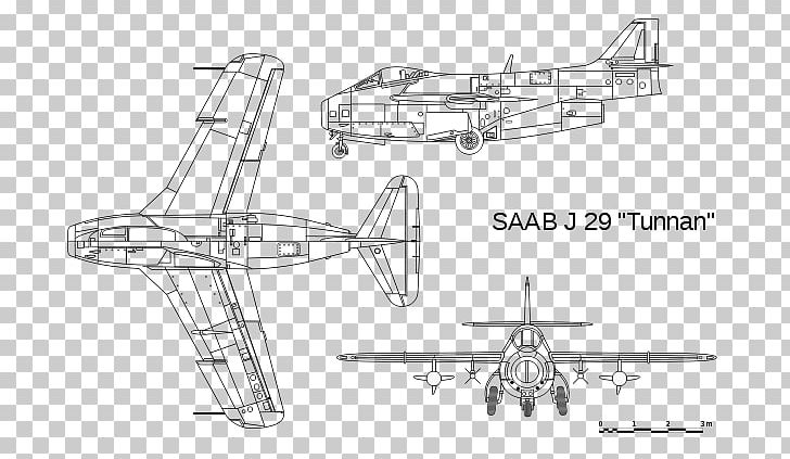 Saab 29 Tunnan SAAB 21 Swedish Air Force Museum Saab 37 Viggen Saab AB PNG, Clipart, Airplane, Black And White, Drawing, Fighter Aircraft, Line Art Free PNG Download