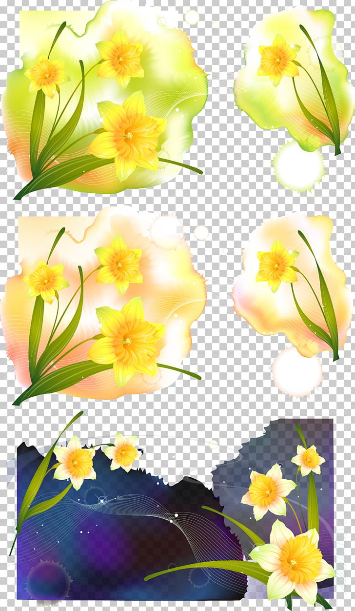 Yellow Flowers PNG, Clipart, Computer Wallpaper, Daffodil, Design, Encapsulated Postscript, Flower Free PNG Download