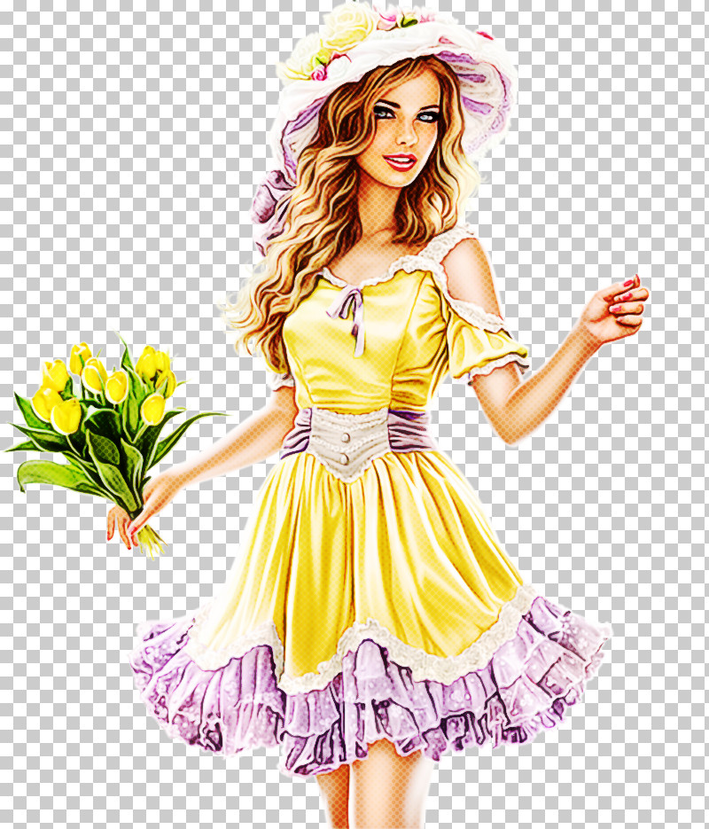 Clothing Day Dress Yellow Costume Pink PNG, Clipart, Abdomen, Clothing, Cocktail Dress, Costume, Costume Accessory Free PNG Download
