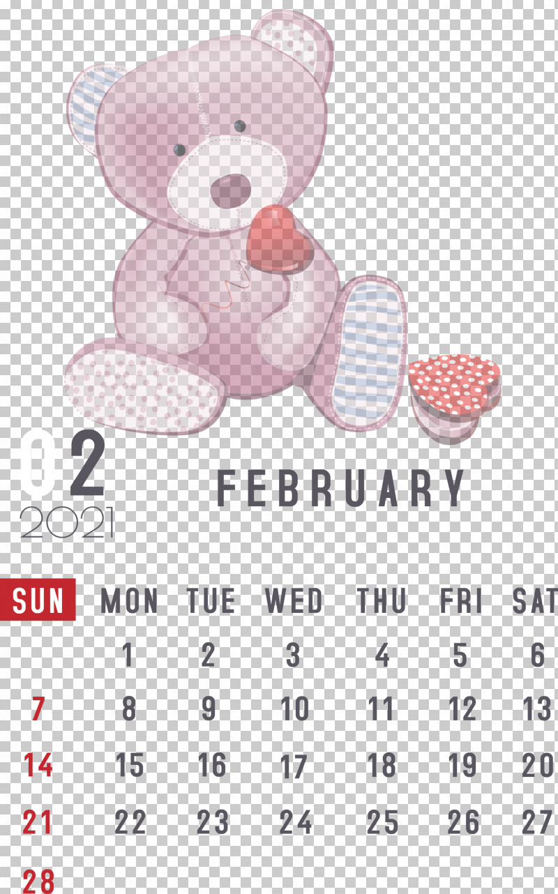 February 2021 Printable Calendar February Calendar 2021 Calendar PNG, Clipart, 2021 Calendar, Bears, Calendar System, Cartoon, Htc Free PNG Download