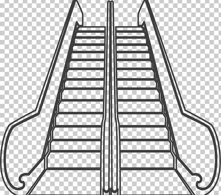 Escalator Stairs Elevator Icon PNG, Clipart, Angle, Black And White, Cartoon Icon, Downstairs, Down Vector Free PNG Download