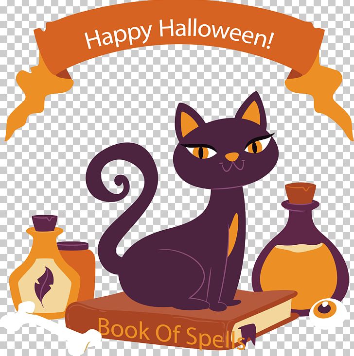 Kitten Cat Halloween PNG, Clipart, Book, Carnivoran, Cartoon, Cat, Cat Like Mammal Free PNG Download