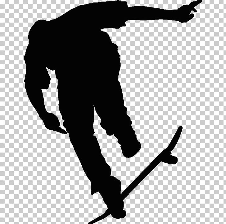 Silhouette Skateboarding Sticker PNG, Clipart, Angle, Animals, Black, Black And White, Com Free PNG Download