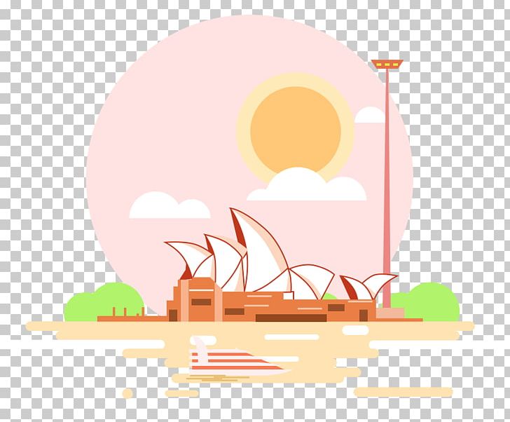 Sydney Opera House Flat Material PNG, Clipart, Cartoon, Cartoon Building, Cartoon Creative, Cartoon Icon, Cartoon Sun Free PNG Download