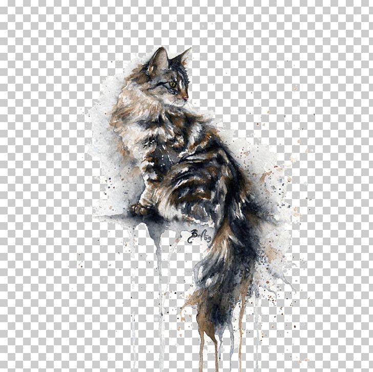 Cat Kitten Watercolor Painting Drawing PNG, Clipart, Animal, Animals, Art, Back, Black Free PNG Download