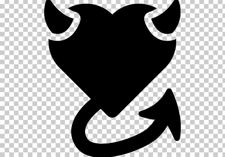 Emoticon Computer Icons Devil Heart Demon PNG, Clipart, Artwork, Black, Black And White, Carnivoran, Cat Free PNG Download