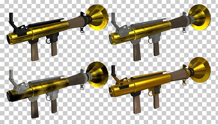 Team Fortress 2 Ranged Weapon Rocket Launcher PNG, Clipart, Air Gun, Angle, Brass, Firearm, Gold Free PNG Download