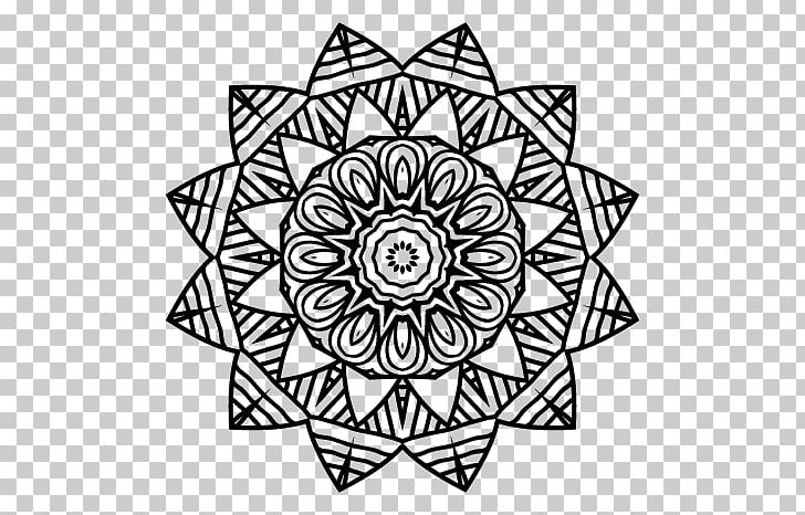 Mandala Coloring Book Drawing Sacred Geometry PNG, Clipart, Area, Black, Black And White, Book, Buddhism Free PNG Download