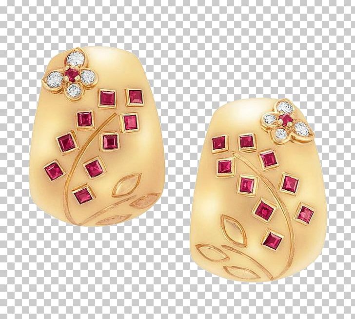 Earring Ruby Diamond Gold PNG, Clipart, Adornment, Biau0142e Zu0142oto, Cabochon, Carat, Colored Gold Free PNG Download
