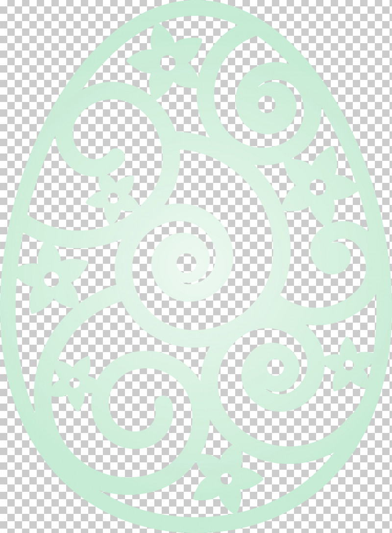 White Turquoise Pattern Circle Ornament PNG, Clipart, Circle, Easter Day, Easter Floral Egg, Ornament, Oval Free PNG Download