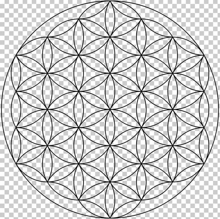 Sacred Geometry Symbol Overlapping Circles Grid Shape PNG, Clipart, Area, Belief, Black And White, Circle, Geometry Free PNG Download