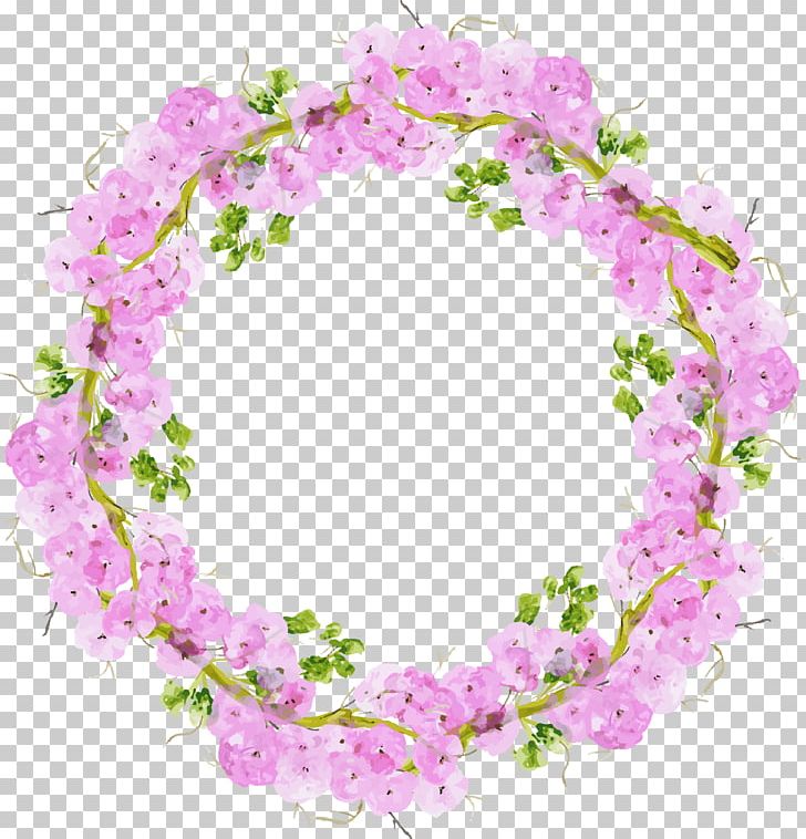 Floral Design Pink Wreath Watercolor Painting PNG, Clipart, Art, Blossom, Christmas Wreath, Circle, Drawing Free PNG Download
