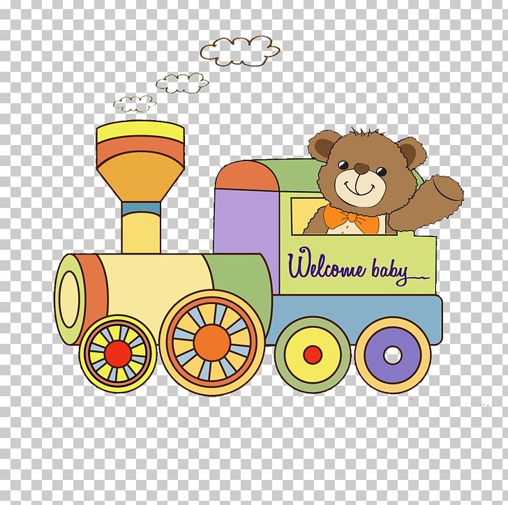Train Wedding Invitation Greeting Card Baby Shower PNG, Clipart, Area, Art, Baby Announcement, Bear, Bears Free PNG Download
