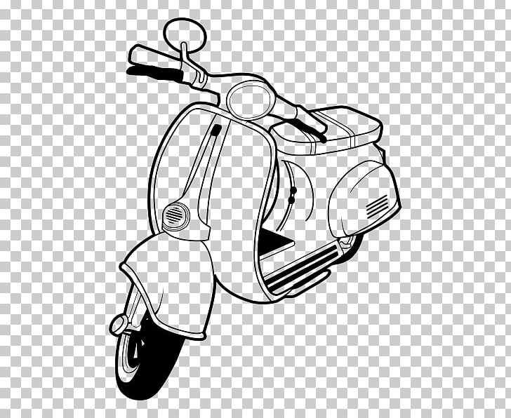 Scooter Piaggio Vespa Motorcycle Lambretta PNG, Clipart, Automotive Design, Bicycle Accessory, Bicycle Drivetrain Part, Black And White, Bobber Free PNG Download