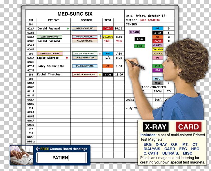 Dry-Erase Boards Hospital Patient Schedule Magnatag PNG, Clipart, Area, Checkin, Computer, Computer Program, Computer Software Free PNG Download