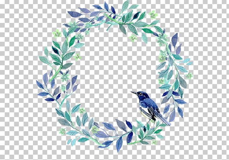 Wedding Invitation Wreath Floral Design Watercolor Painting PNG, Clipart, Art, Beak, Bird, Bluebird, Branch Free PNG Download