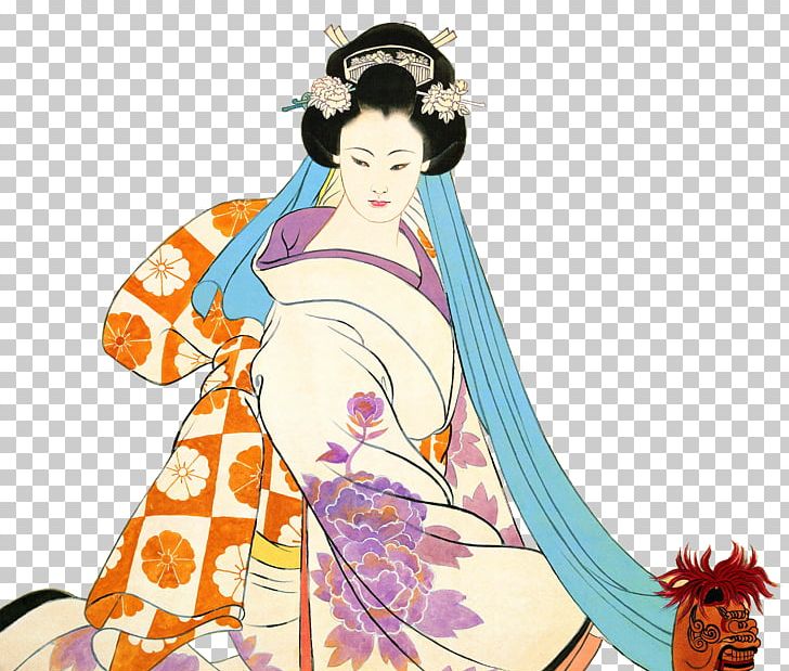 Japan U4ed5u5973u753b Painting Ukiyo-e PNG, Clipart, Black Hair, Business Woman, Fashion Illustration, Fictional Character, Flower Free PNG Download