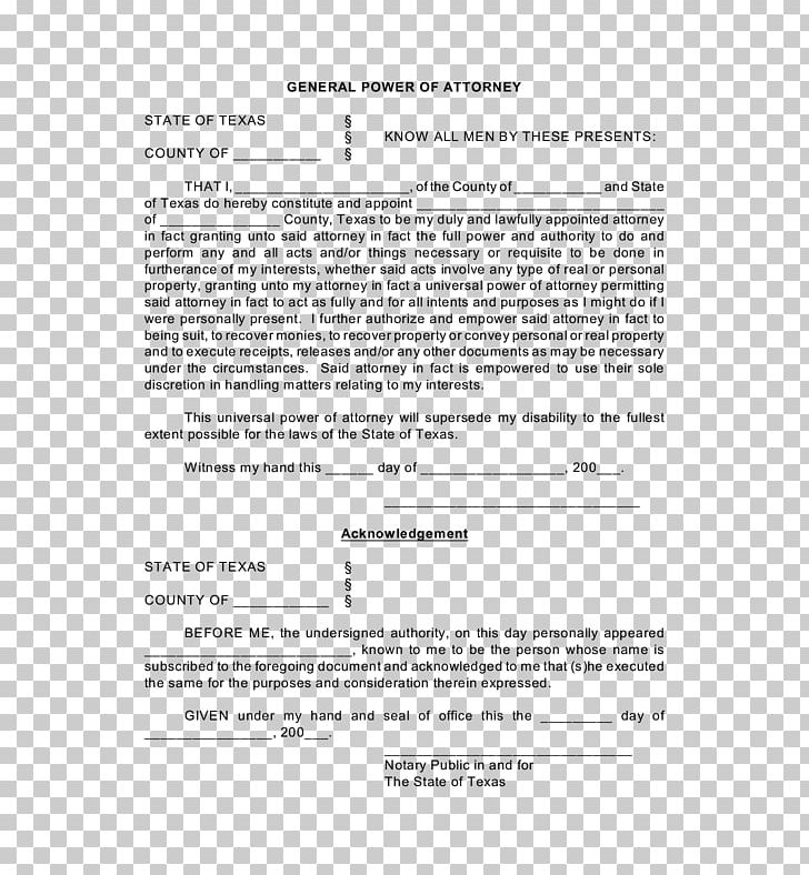 Texas Power Of Attorney Notary Public Form PNG, Clipart, Affidavit, Angle, Area, Contract, Diagram Free PNG Download