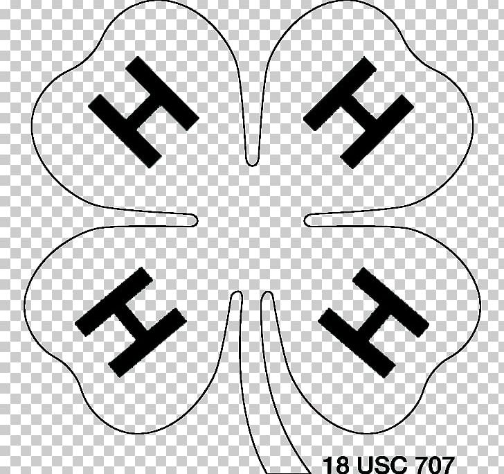 4-H Logo Positive Youth Development Four-leaf Clover PNG, Clipart, Agriculture, Angle, Area, Black And White, Circle Free PNG Download