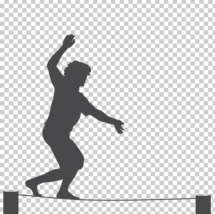 Silhouette Tightrope Walking Circus PNG, Clipart, Animals, Arm, Black, Black And White, Bok Tower Gardens Free PNG Download