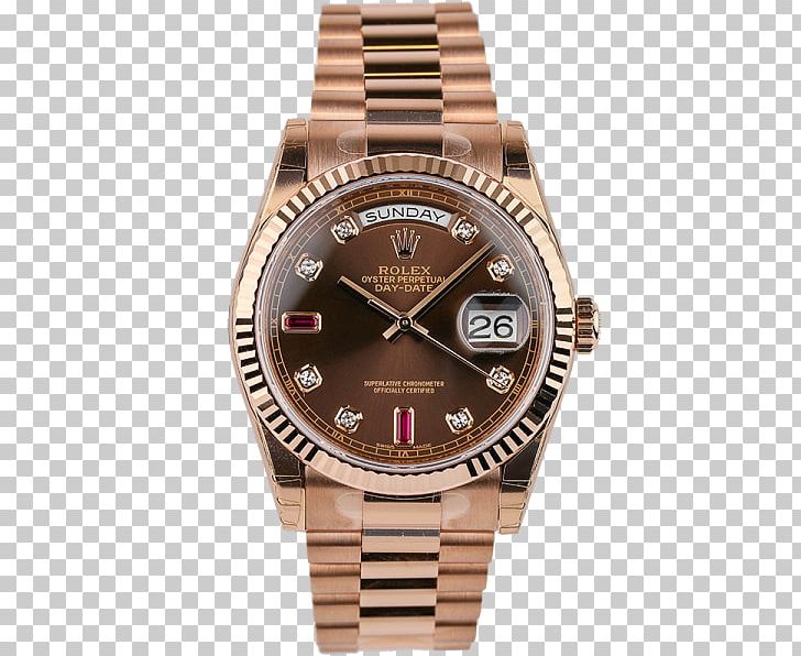 Watch Rolex Day-Date Gold Brown Diamonds PNG, Clipart, Accessories, Bracelet, Brand, Brown, Brown Diamonds Free PNG Download