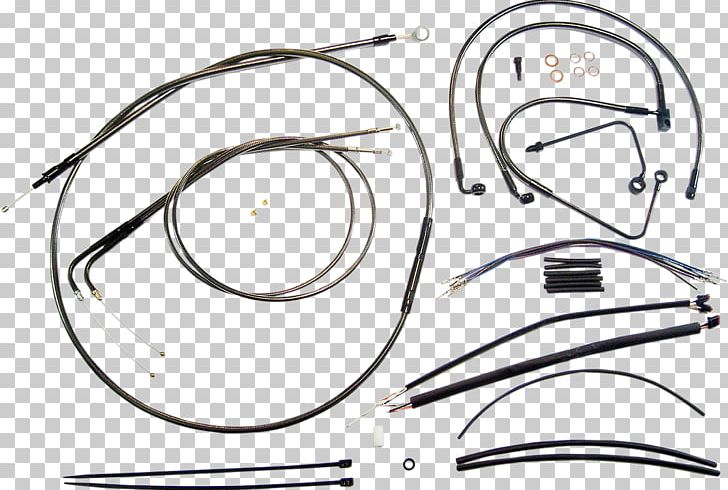 Electrical Cable Motorcycle Handlebar Harley-Davidson Motorcycle Components PNG, Clipart, Angle, Auto Part, Bicycle Handlebars, Black And White, Brake Free PNG Download