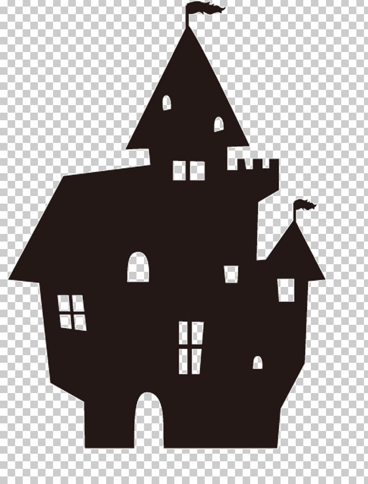 Papercutting Halloween Silhouette Origami PNG, Clipart, Angle, Black And White, Castle, Facade, Halloween Free PNG Download