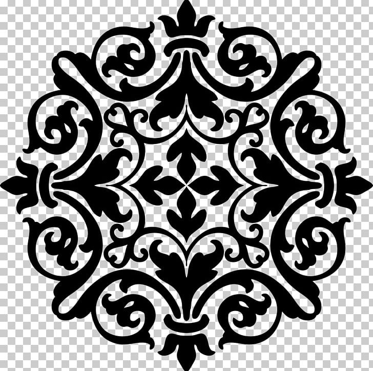 Damask Ornament PNG, Clipart, Art, Black, Black And White, Boarder, Circle Free PNG Download