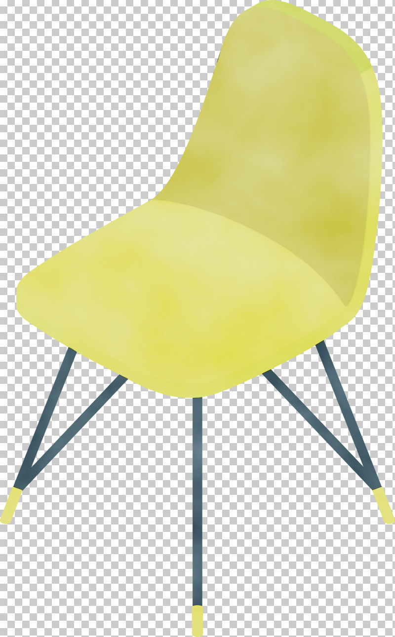 Chair Plastic Yellow PNG, Clipart, Chair, Paint, Plastic, Watercolor, Wet Ink Free PNG Download