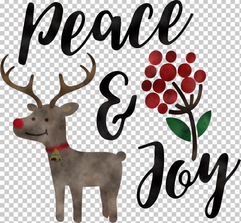Peace And Joy PNG, Clipart, Antler, Christmas Day, Deer, Holiday, Nosed Reindeer Free PNG Download