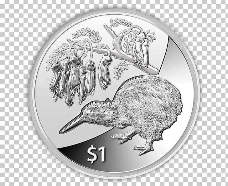 Silver Coin New Zealand Silver Coin Bullion Coin PNG, Clipart, Beak, Bird, Black And White, Bullion, Bullion Coin Free PNG Download