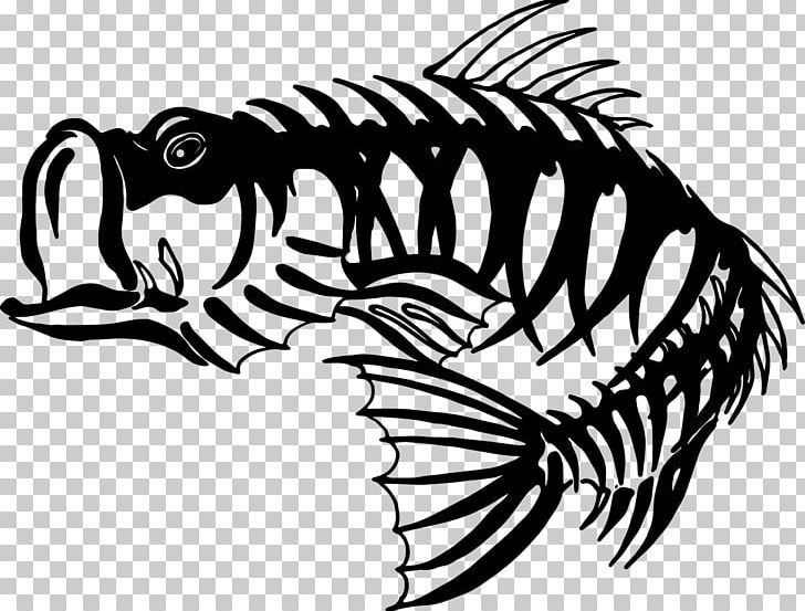 Bass Fishing Skeleton Drawing PNG, Clipart, Artwork, Bass, Bass Fishing, Beak, Black And White Free PNG Download