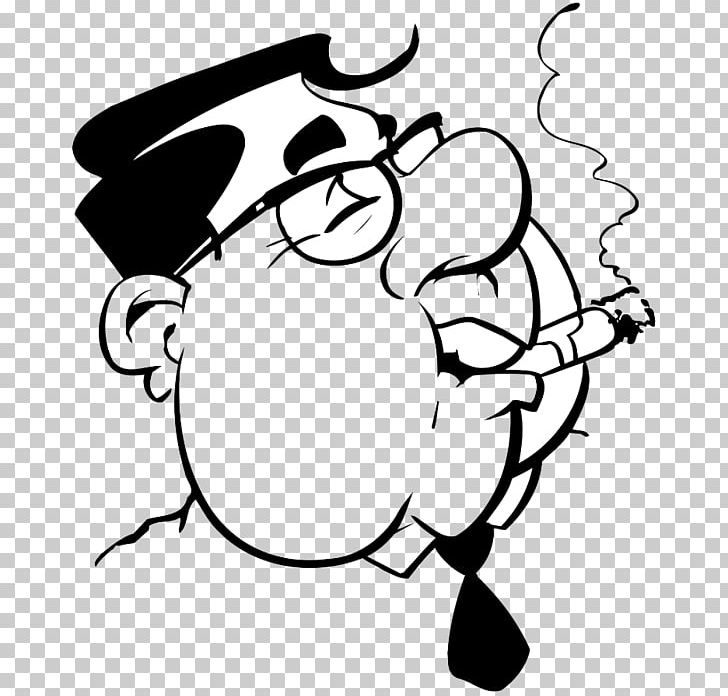 Black And White Smoking Portable Network Graphics PNG, Clipart, Black, Cartoon, Face, Fictional Character, Flower Free PNG Download