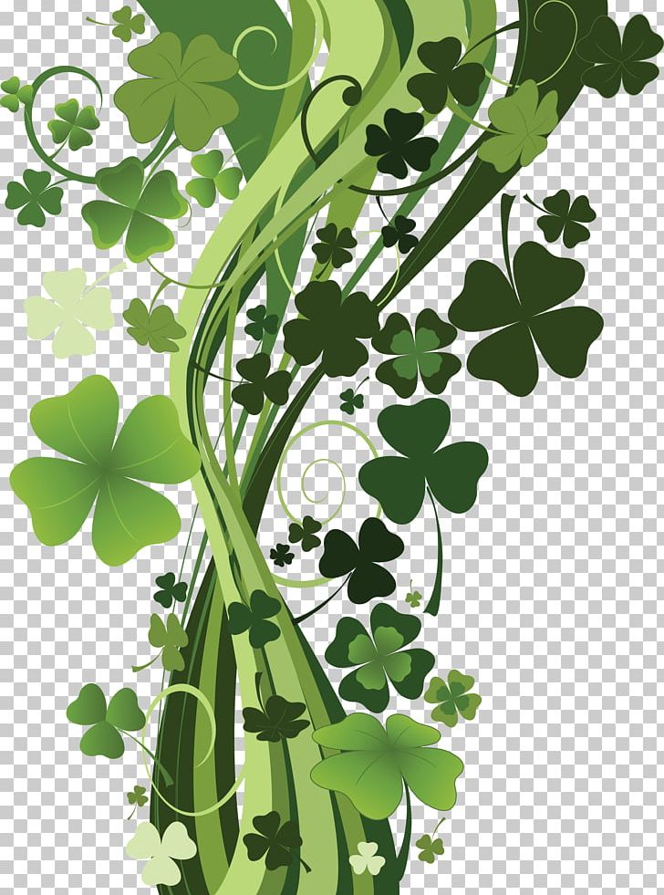 Four-leaf Clover Shamrock Saint Patrick's Day PNG, Clipart, Branch, Clover, Desktop Wallpaper, Flora, Flower Free PNG Download