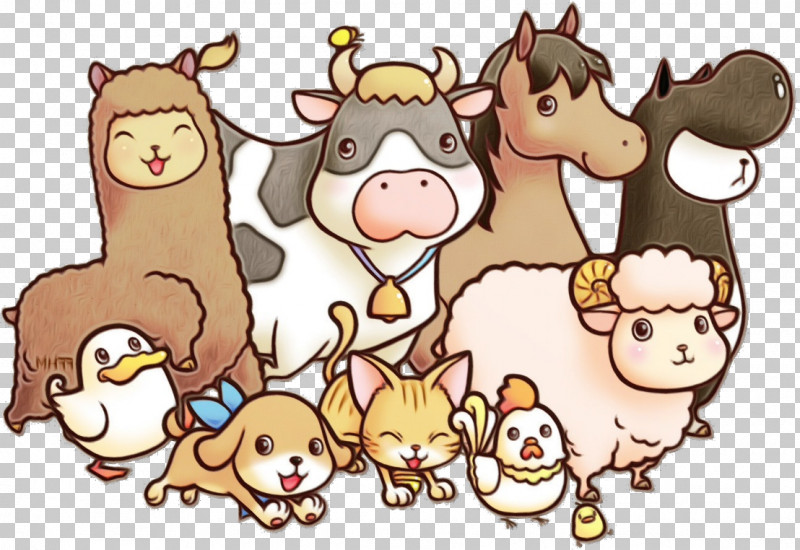 Horse Sheep Cat Livestock Character PNG, Clipart, Cat, Character, Happiness, Horse, Livestock Free PNG Download