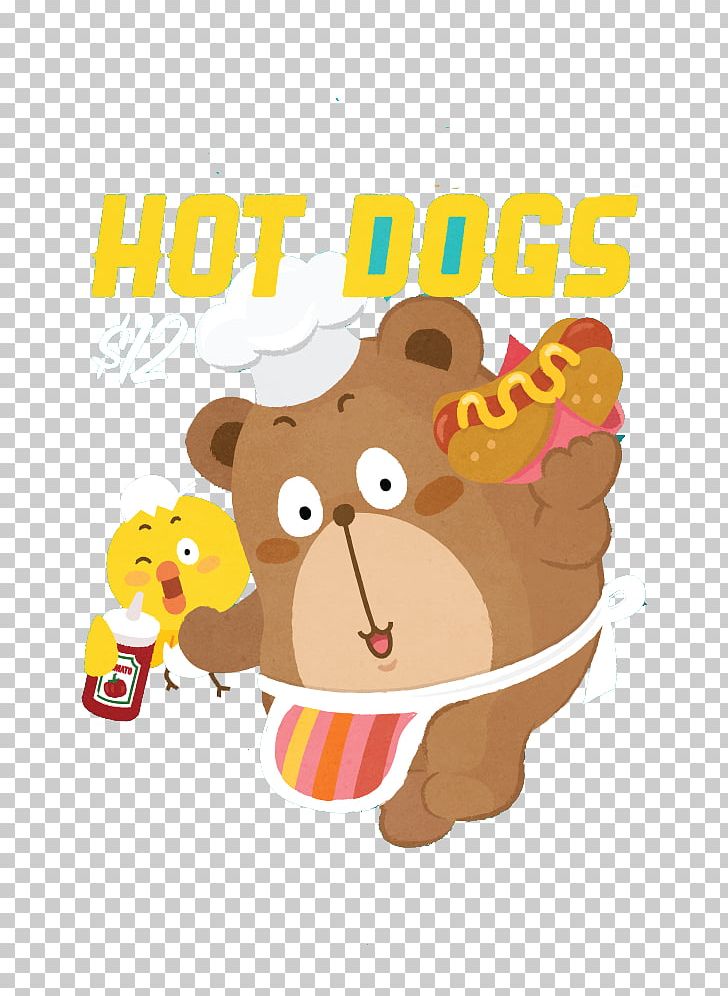 Hot Dog Illustration PNG, Clipart, Adobe Illustrator, Bear, Carnivoran, Cartoon, Cartoon Elements Free PNG Download