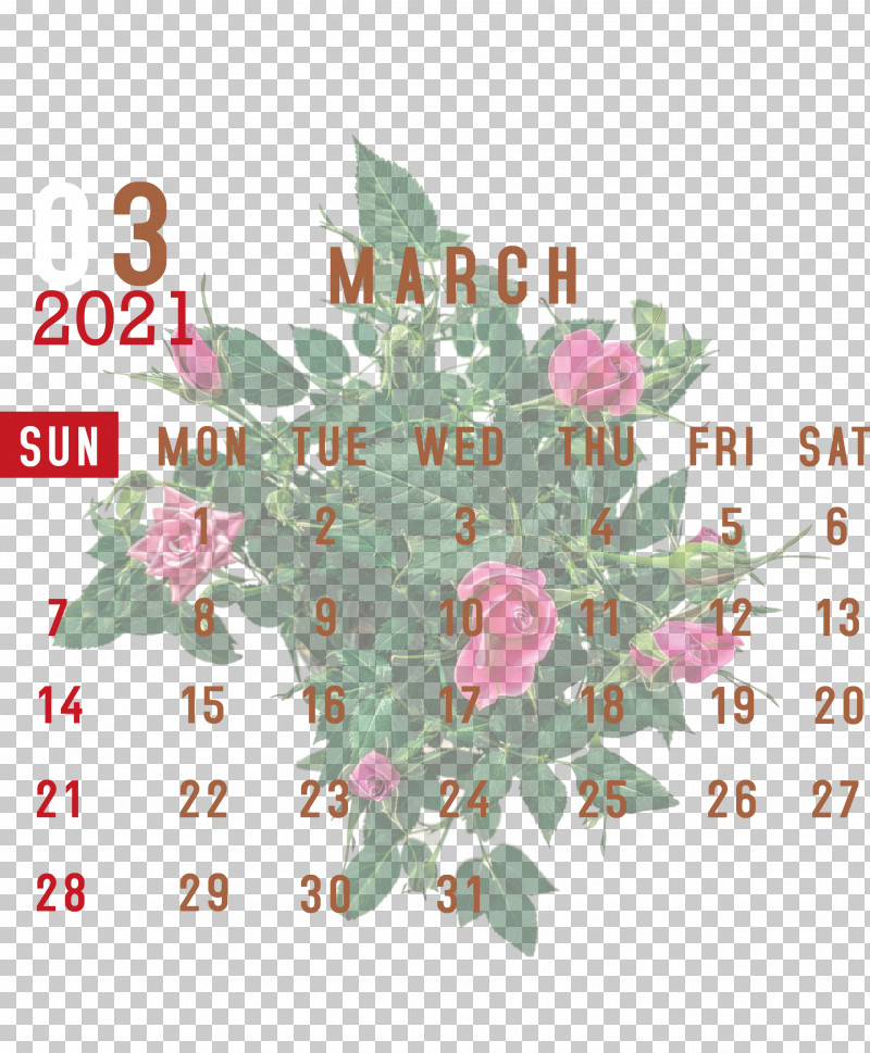 March 2021 Printable Calendar March 2021 Calendar 2021 Calendar PNG, Clipart, 2021 Calendar, Biology, Floral Design, Flower, Leaf Free PNG Download