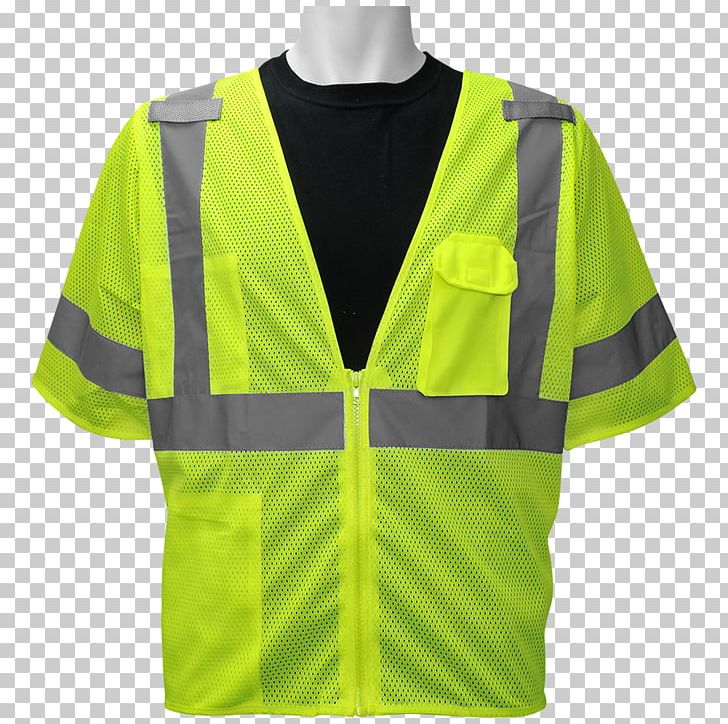High-visibility Clothing Gilets Jersey American National Standards Institute Outerwear PNG, Clipart, Bead, Clothing, Gilets, Glass, Green Free PNG Download