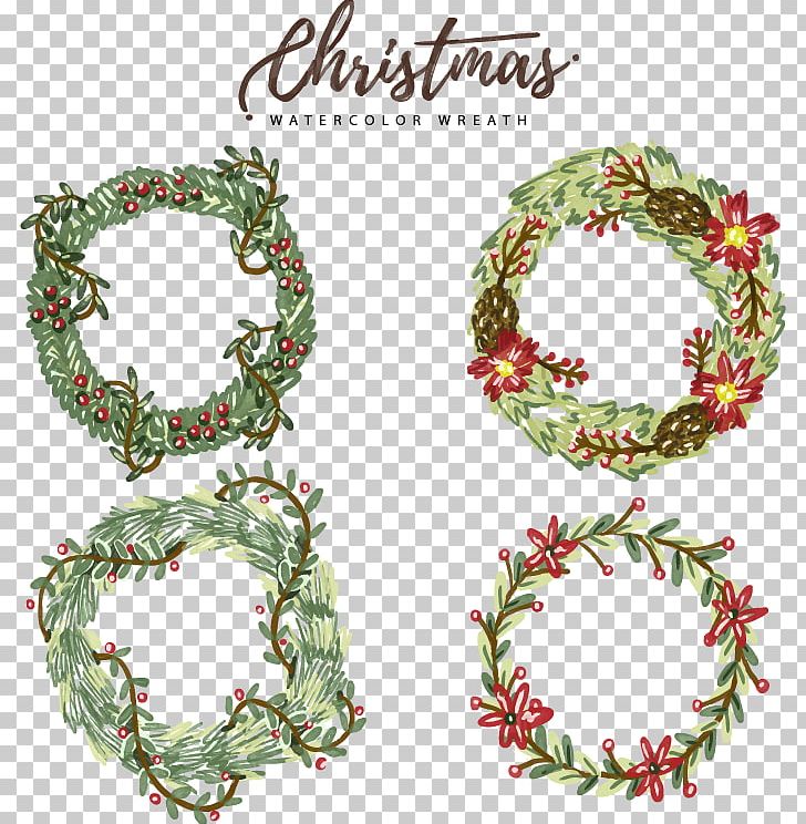 Hand-painted Watercolor Holiday Wreath PNG, Clipart, Christmas Decoration, Christmas Ornament, Christmas Wreath, Decor, Design Free PNG Download