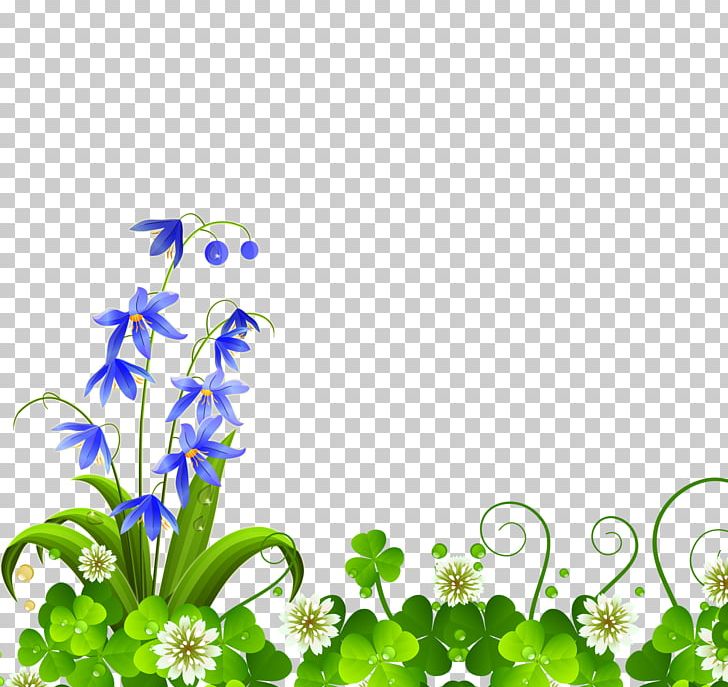 Euclidean Flower Floral Design PNG, Clipart, Adobe Illustrator, Blue, Border, Branch, Clover Free PNG Download