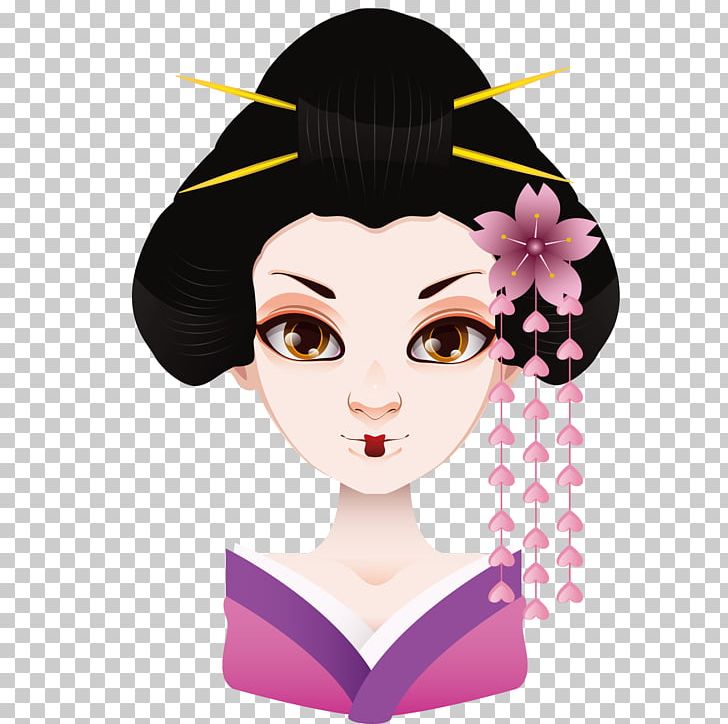 Geisha Drawing Illustration PNG, Clipart, Black Hair, Face, Fictional Character, Girl, Happy Birthday Vector Images Free PNG Download