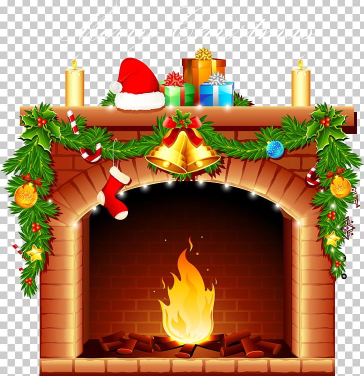 Santa Claus Fireplace Christmas Pillow PNG, Clipart, Bedding, Brown, Christmas Decoration, Christmas Fireplace, Christmas Ornament Free PNG Download