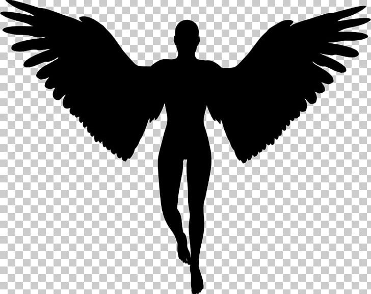 Cherub Angel Silhouette PNG, Clipart, Angel, Art Angel, Beak, Bird, Black And White Free PNG Download