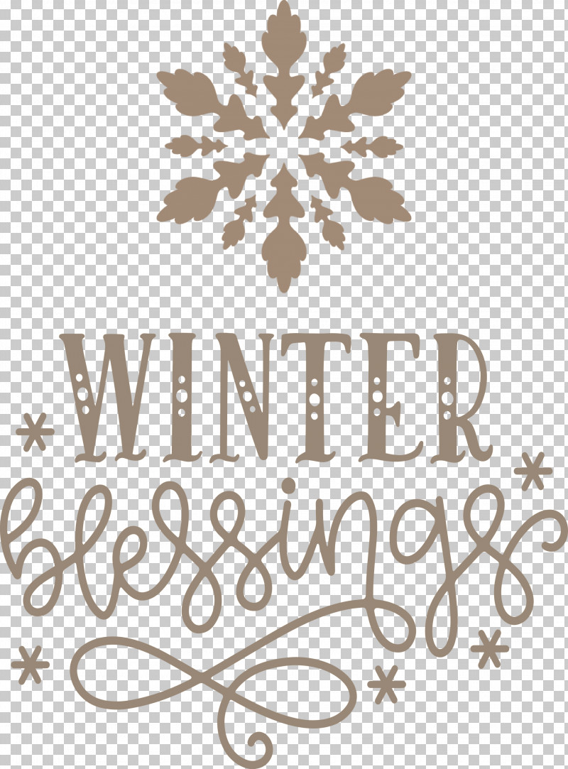Winter Blessings PNG, Clipart, Floral Design, Leaf, Line, Logo, M Free PNG Download