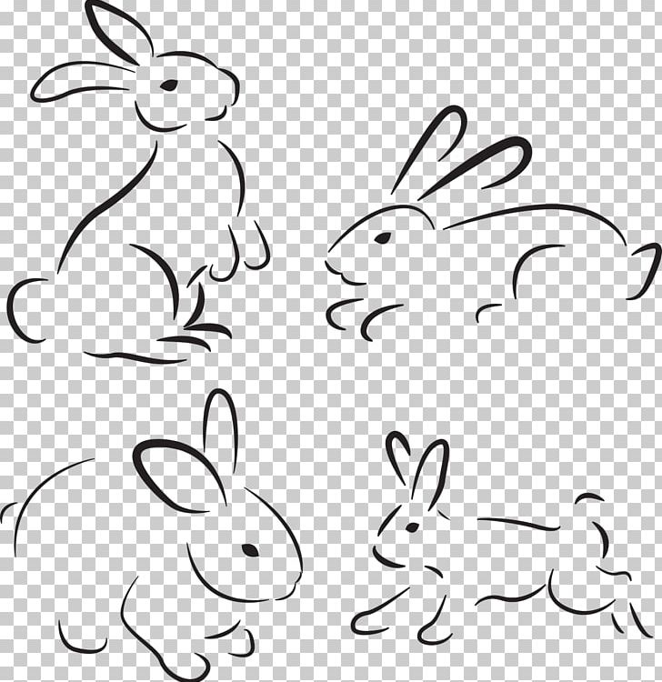 Domestic Rabbit Hare Drawing PNG, Clipart, Animal, Animals, Art, Black, Black And White Free PNG Download