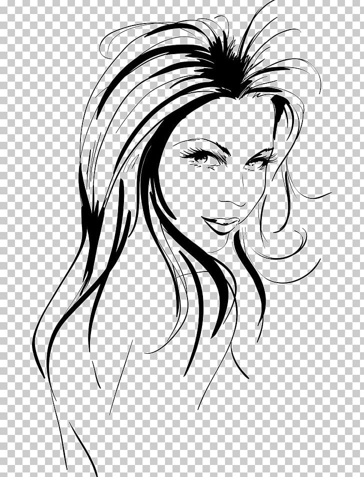 Woman Female Drawing Painting PNG, Clipart, Arm, Black, Black Hair, Business Woman, Emotion Free PNG Download