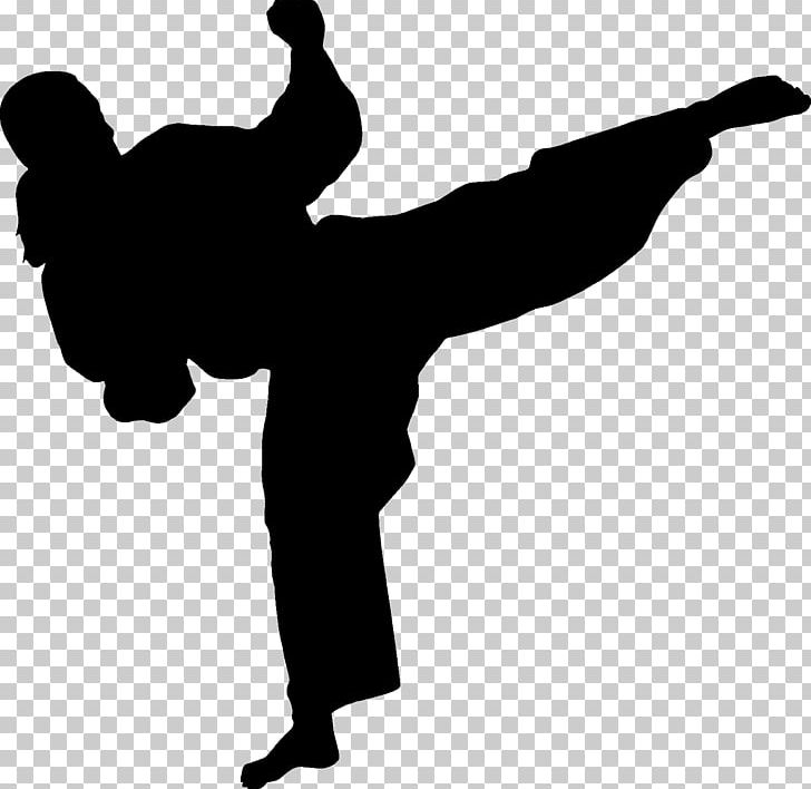 Martial Arts Karate Silhouette Wall Decal Combat PNG, Clipart, Angle, Arm, Black And White, Chinese Martial Arts, Combat Free PNG Download