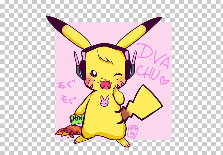 Overwatch D.Va Pikachu Rabbit Easter Bunny PNG, Clipart, Art, Artwork, Cartoon, Dva, Easter Free PNG Download