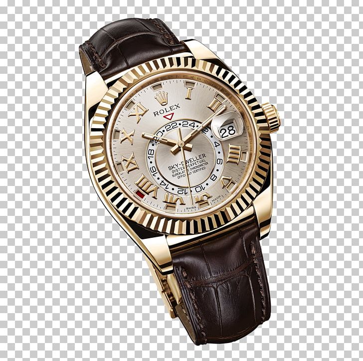 Watch Strap Rolex Sky-Dweller Gold PNG, Clipart, Accessories, Brand, Brown, Dweller, Gold Free PNG Download