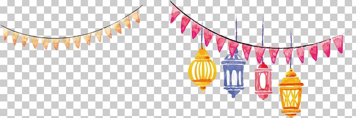 Hand Painted Watercolor Lantern Banner PNG, Clipart, Banner, Brand, Computer Graphics, Eid Al Adha, Flags Free PNG Download